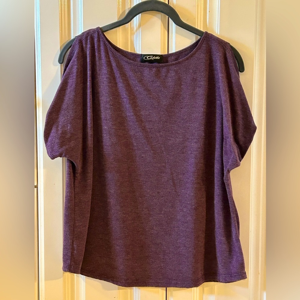 Medium purple cold shoulder shirt